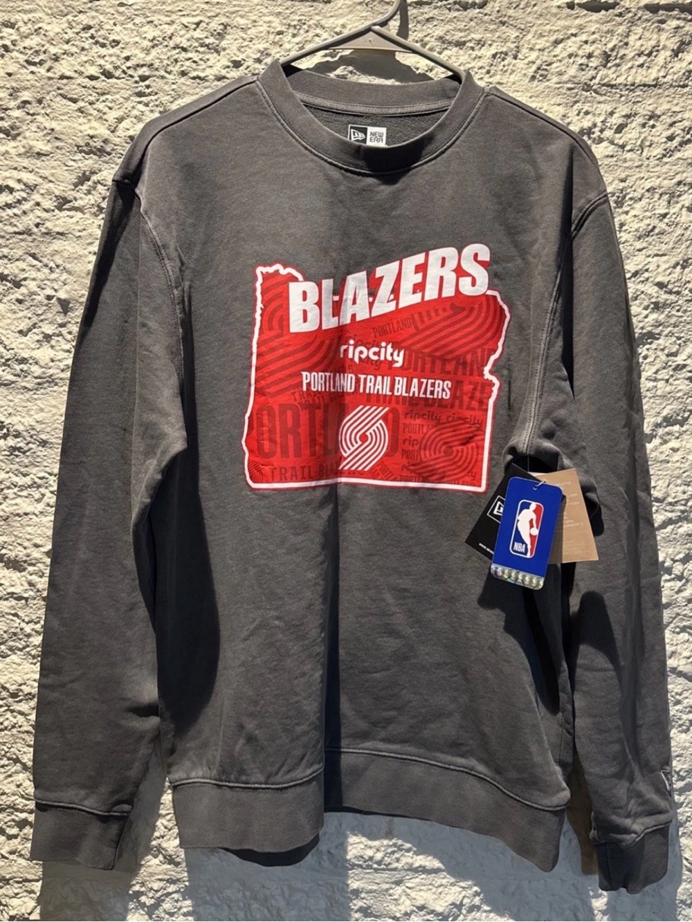 Portland Trail Blazers Sweatshirt Men’s Med 100% Cotton New Era for NBA NWT